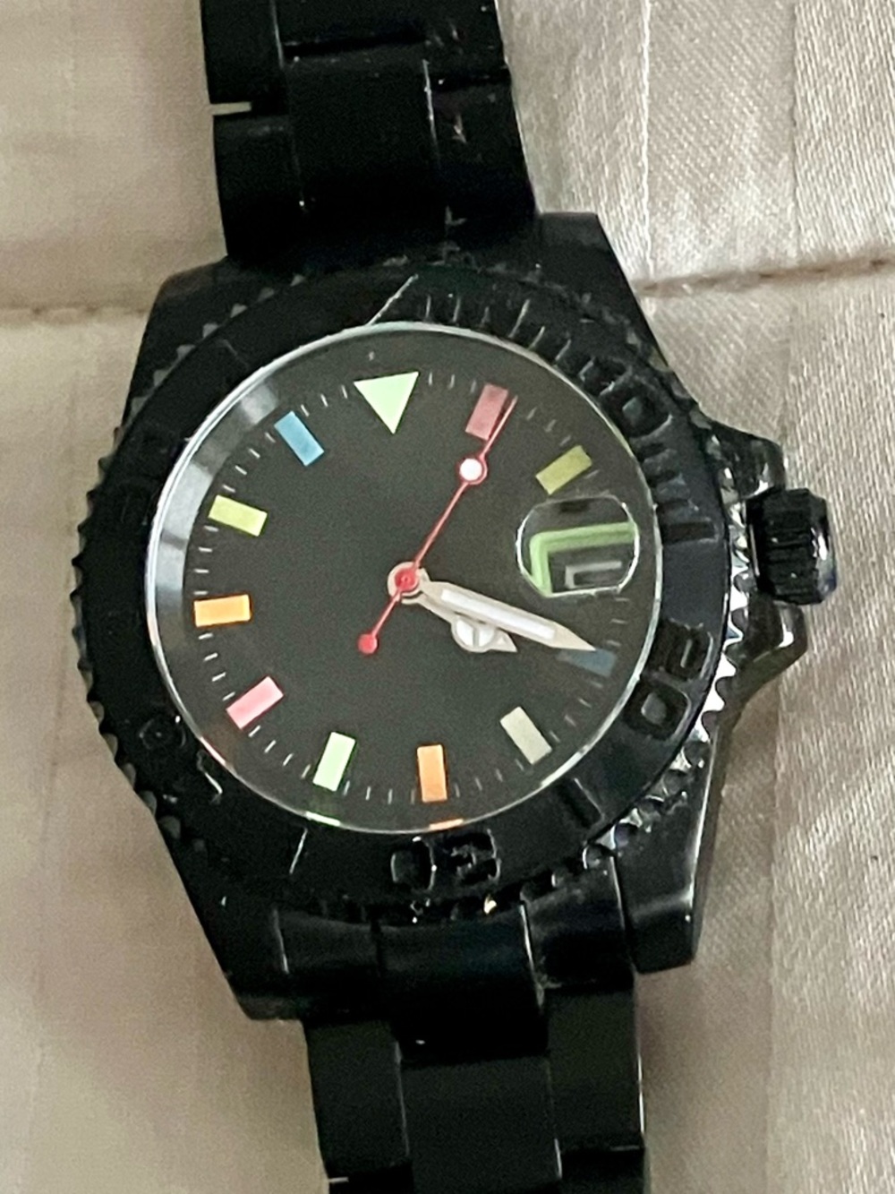 EUC PVD Parnis Automatic Miyota Movement Colorful Dial Yachtmaster Bezel🌺